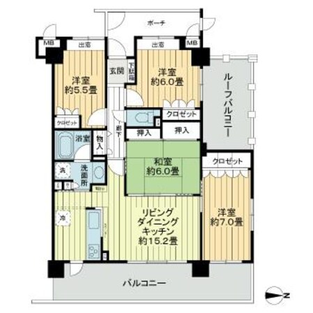 サーパス鴨部第２の物件間取画像